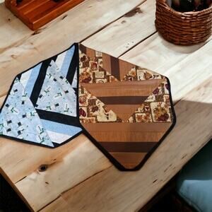 Reversible Handmade Quilted Fall Thanksgiving Winter Snowman Table Runner 44x16”